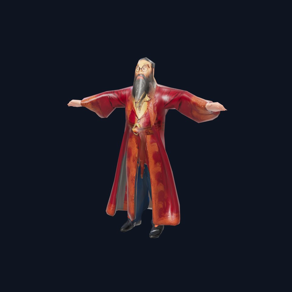 Wizard Character Model Pack with Detailed Robe and Accessories